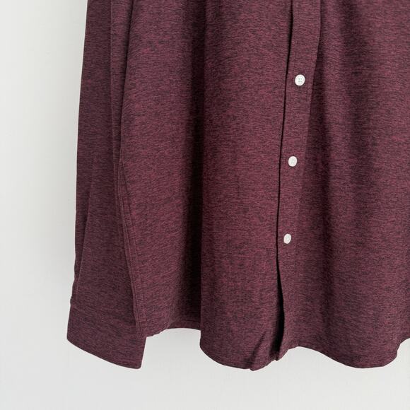 Rhone Shirt Mens Large Tawny Port Black Heather WFH Button Up Moisture Wicking - Picture 5 of 11